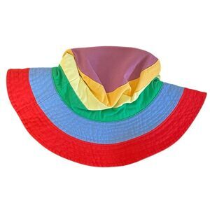 Multicolor Rainbow Stripe Cotton Bucket Hat NWT